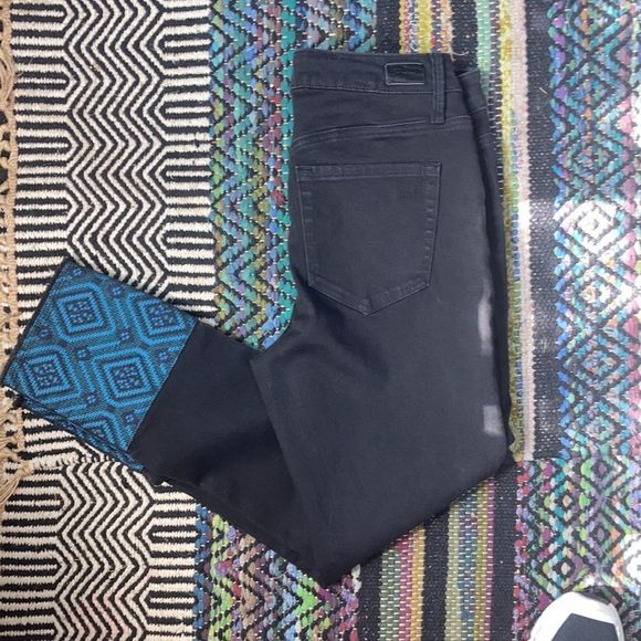 Womens Seven7 Cropped Mid Rise Skinny Jeans size 6 Black with  western style - Picture 1 of 14